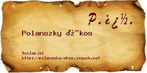 Polanszky Ákos névjegykártya